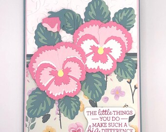 Handmade Mothers Day Card: Pretty Pansies