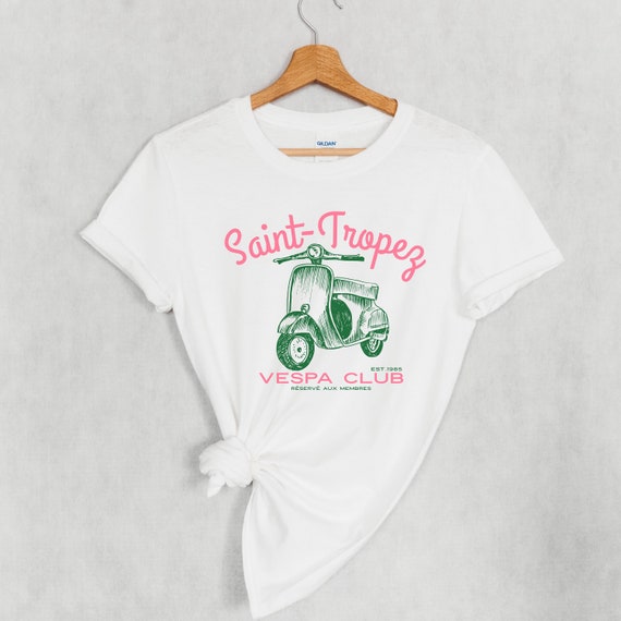 Saint Tropez Vespa Club Shirt French Tee Brunch Retro - Etsy