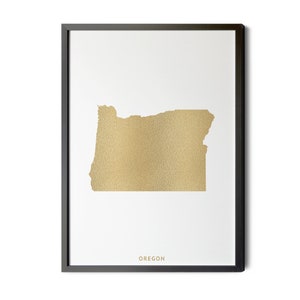 Oregon Map, Gold Foil Texture, Oregon Wall Art, Oregon Poster, Map of Oregon, Oregon State Map, OR Map, Silhouette, Printable
