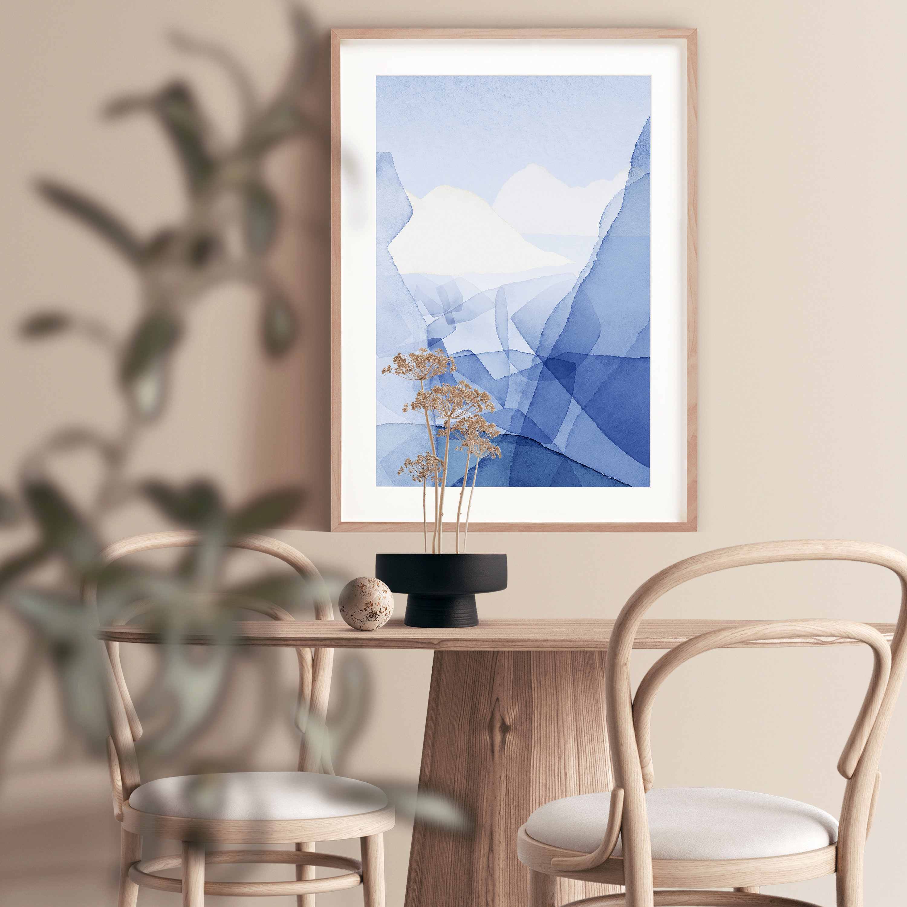 Blue Abstract Wall Art Contemporary Art Modern Painting | Etsy