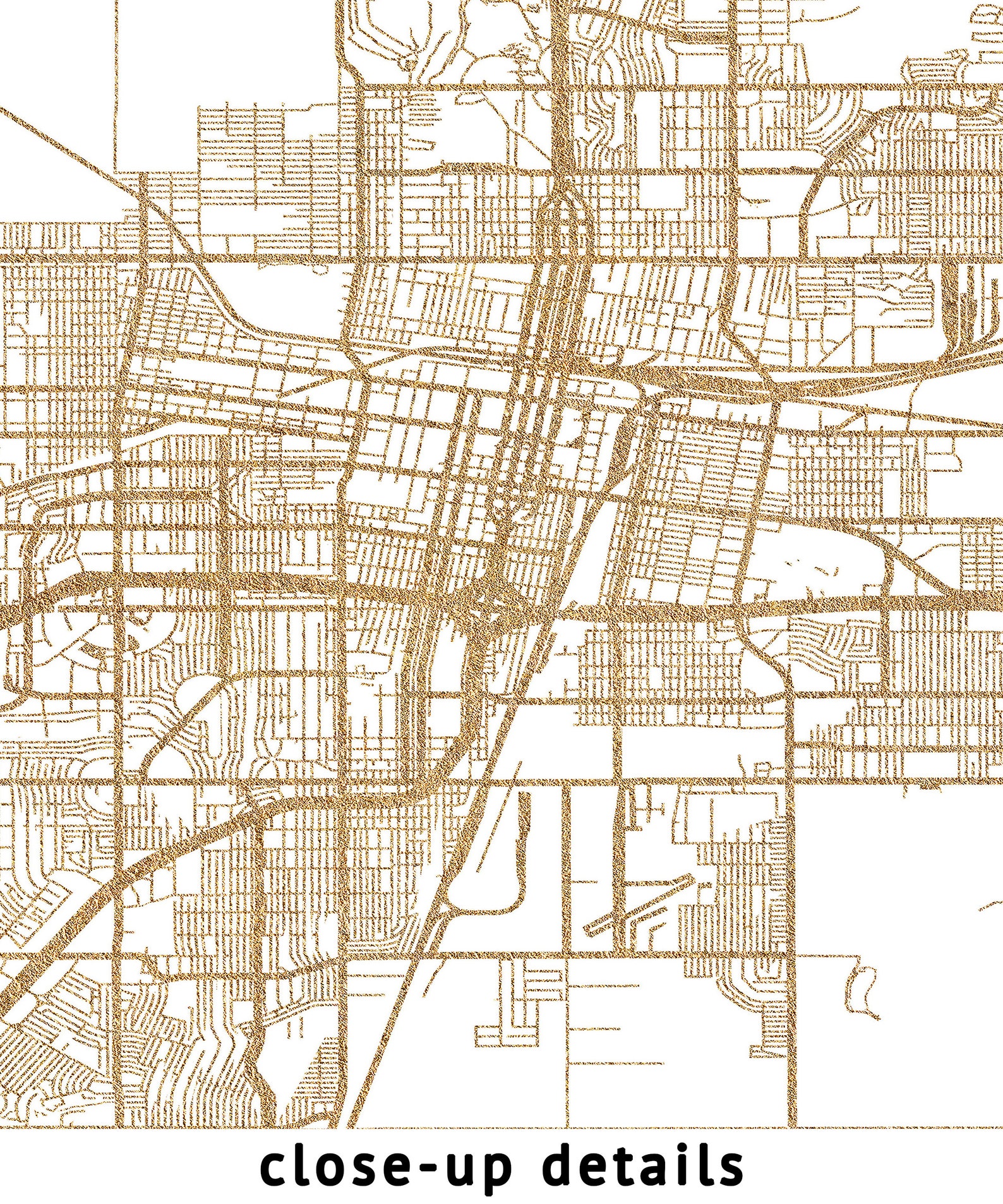 Amarillo Texas Map, High Resolution Real Gold Leaf Texture, Coordinates ...