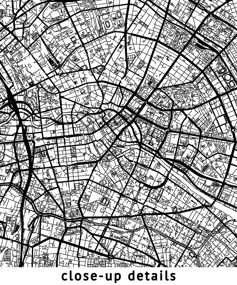 Berlin Germany Map, Berlin Deutschland Map, Black and White ...