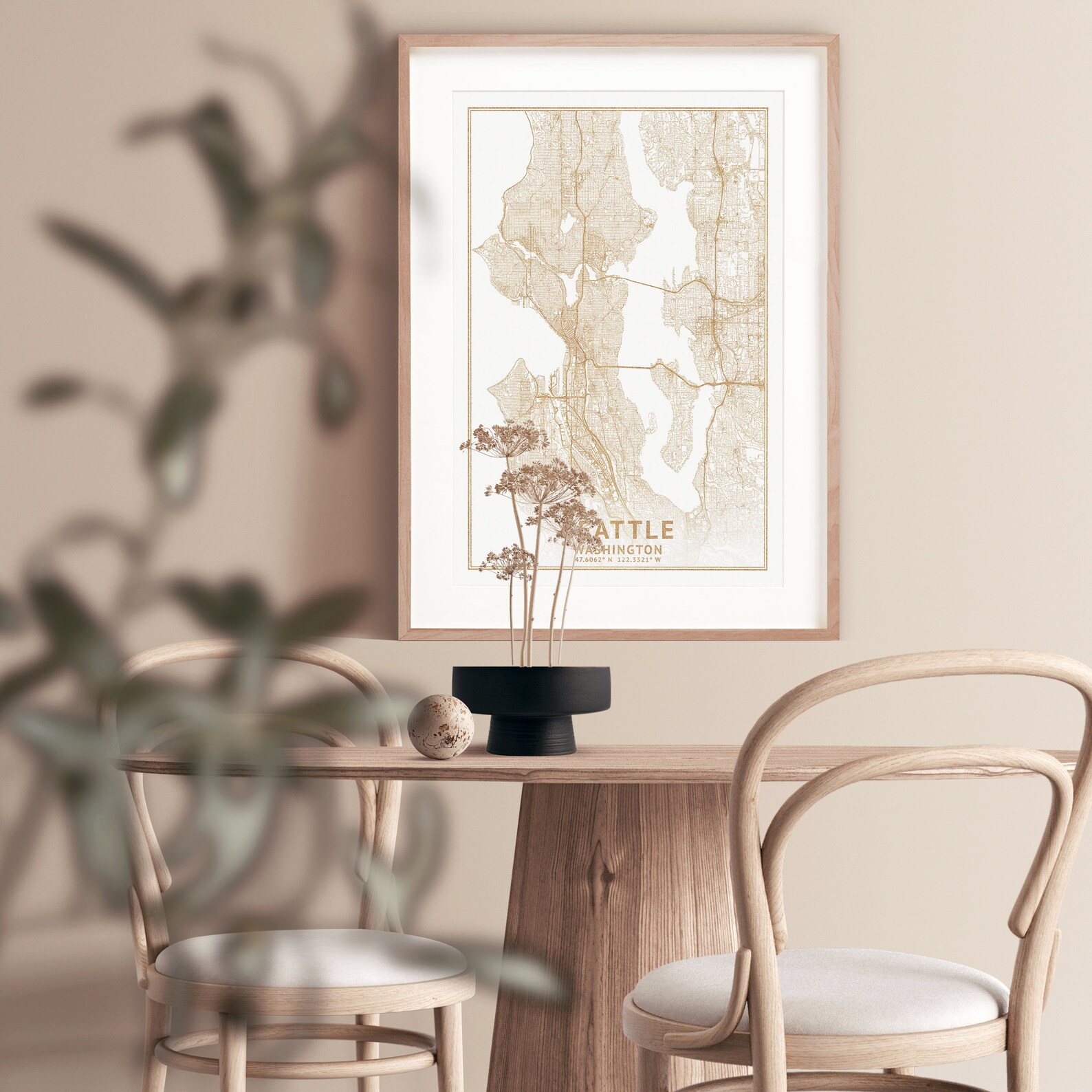 Seattle Map High Res Seattle Washington Map, High Resolution Real Gold Leaf Texture ...