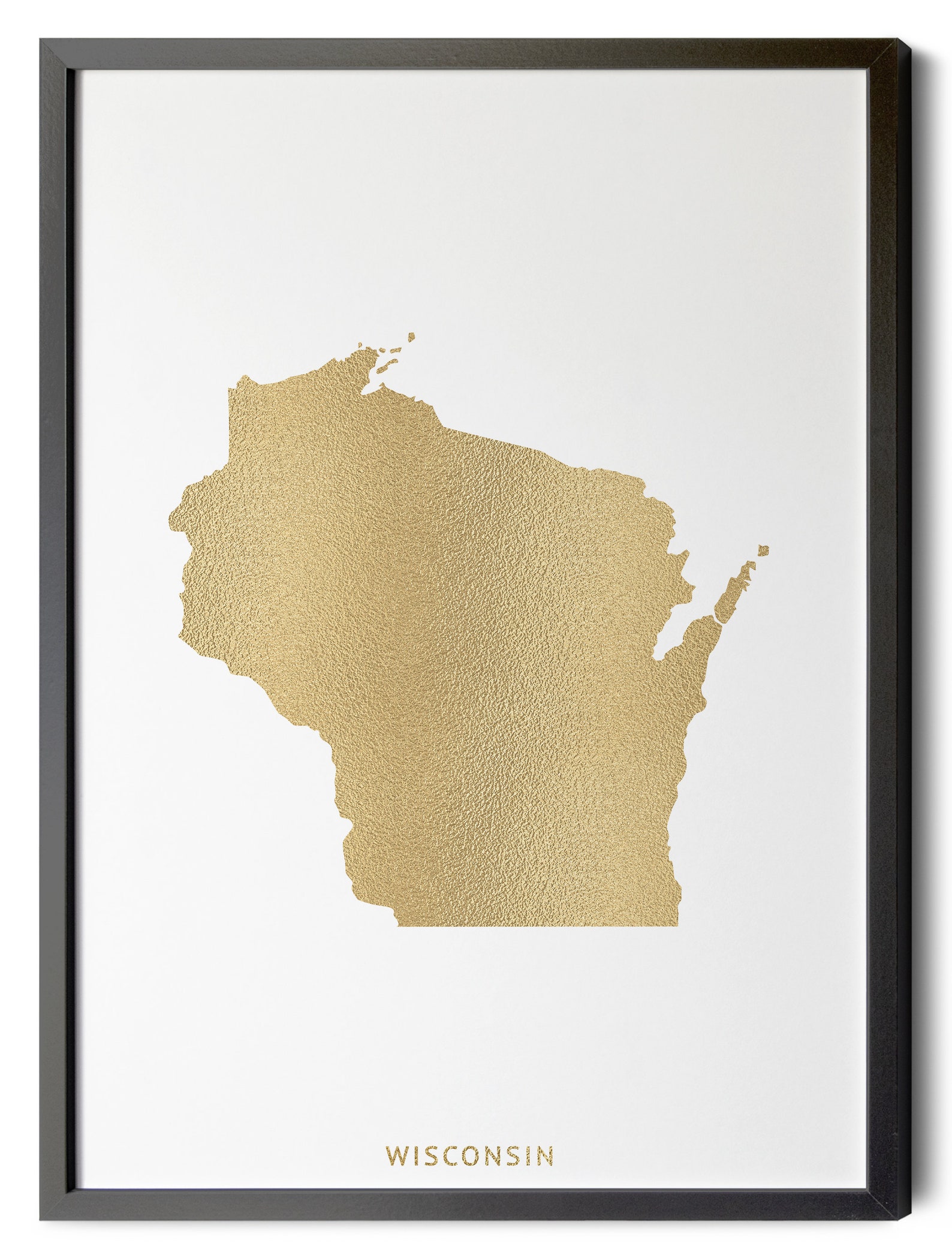 Wisconsin Gold Maps Wisconsin Map, Gold Foil Texture, Wisconsin Wall Art, Wisconsin Poster ...