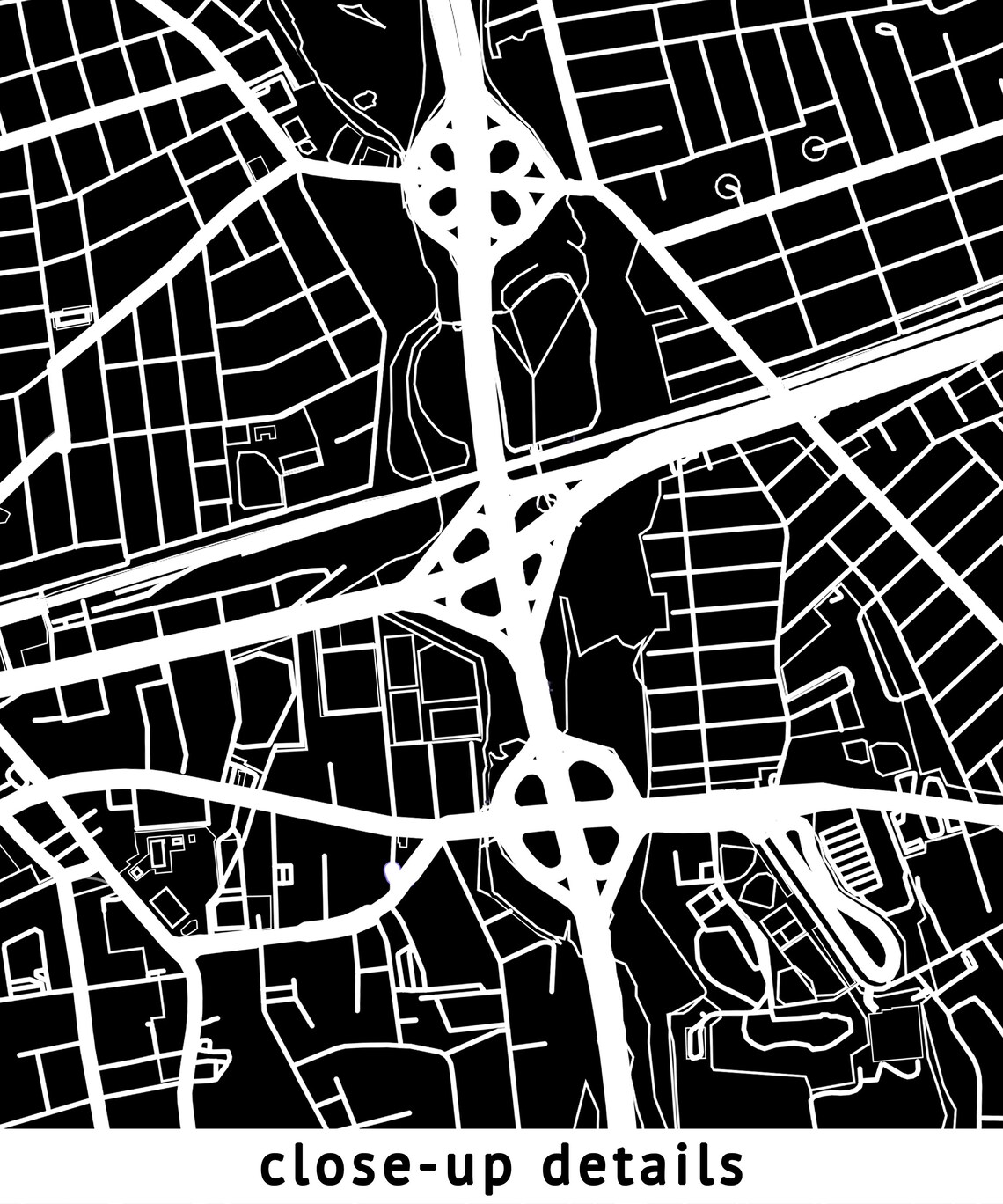 Freeport New York Map Black and White Inverted Coordinates - Etsy