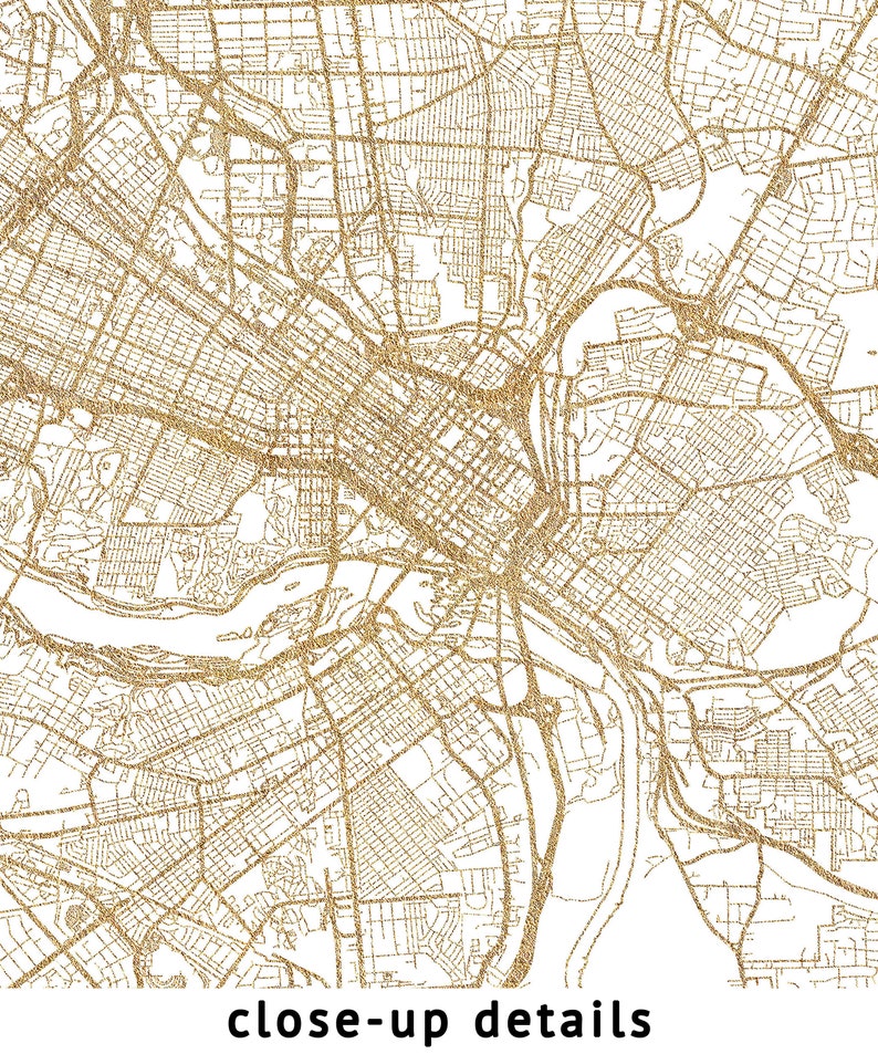 Richmond Virginia Map, High Resolution Real Gold Leaf Texture ...