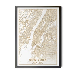 New York City Map, High Resolution Real Gold Leaf Texture, Coordinates, New York City Poster, Map of New York, NYC Map, Printable