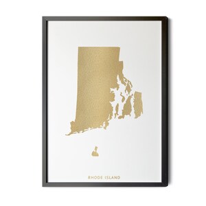 Rhode Island Map, Gold Foil Texture, Rhode Island Wall Art, Rhode Island Poster, Map of Rhode Island, RI Map, Silhouette,  Printable