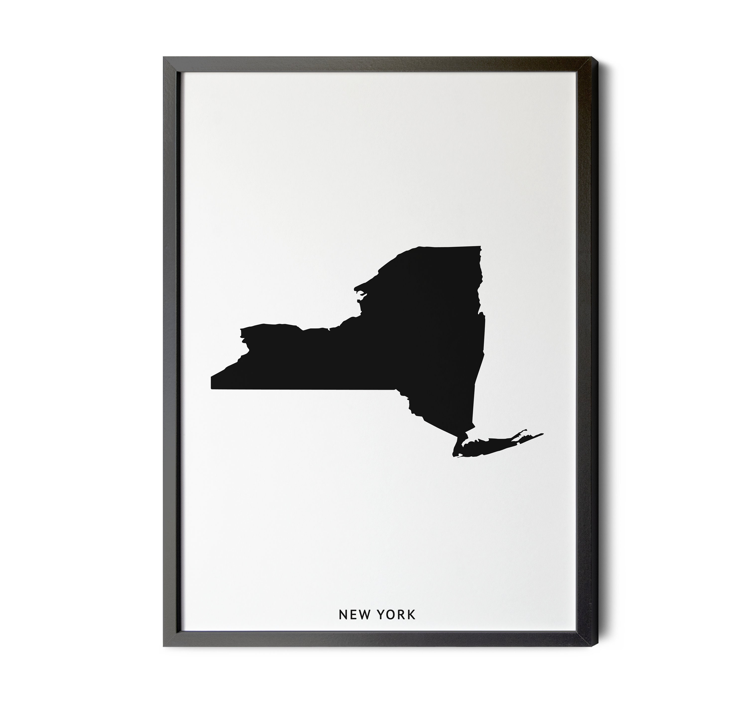 New York State Map, Black and White, Minimalist, NY State Poster, Map of New York State, NY State Map, Map Wall Art, Silhouette, Printable