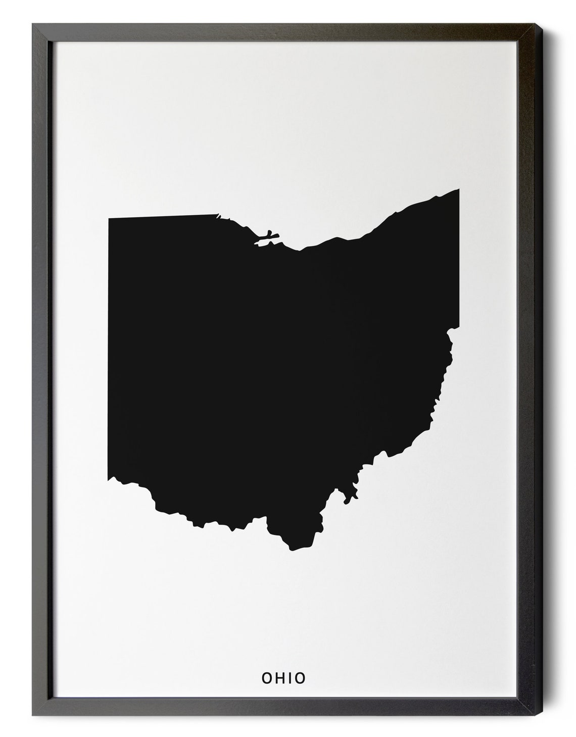 Ohio Map Black and White Minimalist Ohio Wall Art Ohio | Etsy