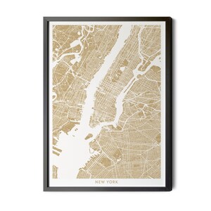 New York City Map, Gold Glitter Texture, New York City Poster, Map of New York, New York Canvas, Modern Map Art, City Street Map, Printable