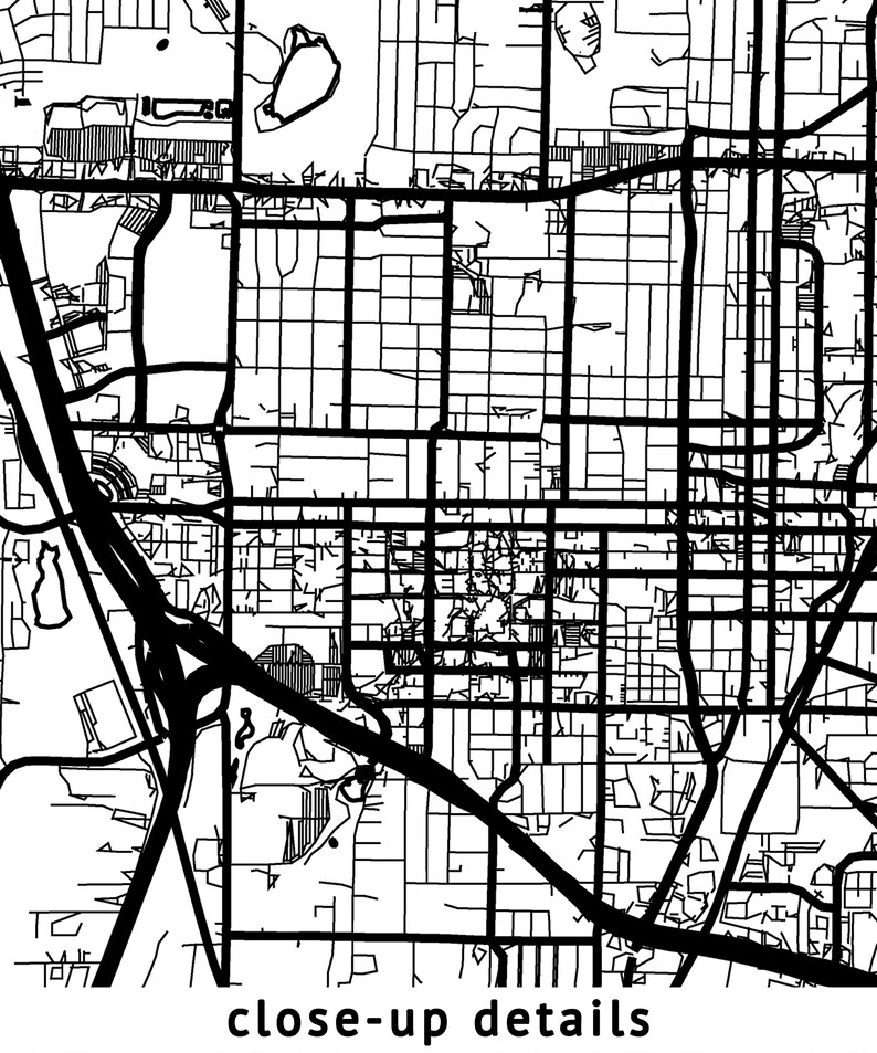 Denton Texas Map, Black and White, Coordinates, Map of Denton, Denton TX, City Street Map, Map ...