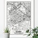 Cary North Carolina Map, Black and White, Coordinates, Map of Cary, Cary NC, Map Art, City Map ...