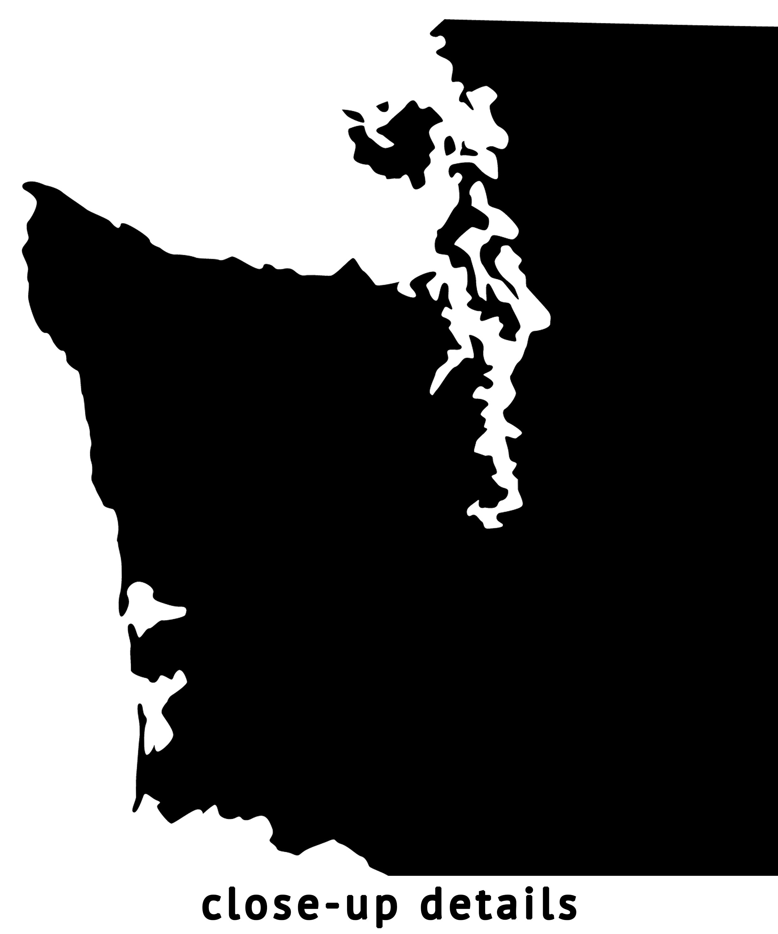 Washington Map, Black and White, Minimalist, Washington Wall Art ...