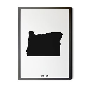 Oregon Map, Black and White, Minimalist, Oregon Wall Art, Oregon Poster, Map of Oregon, Oregon State Map, OR Map, Silhouette, Printable
