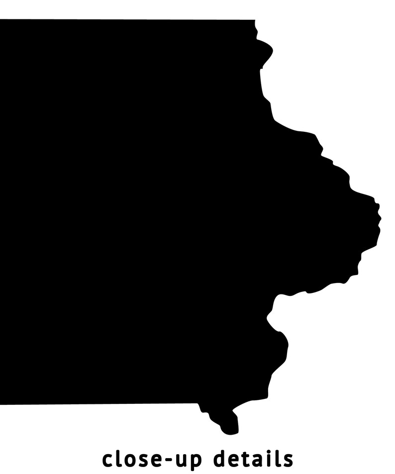 Iowa Map Black and White Minimalist Map of Iowa Iowa State Etsy