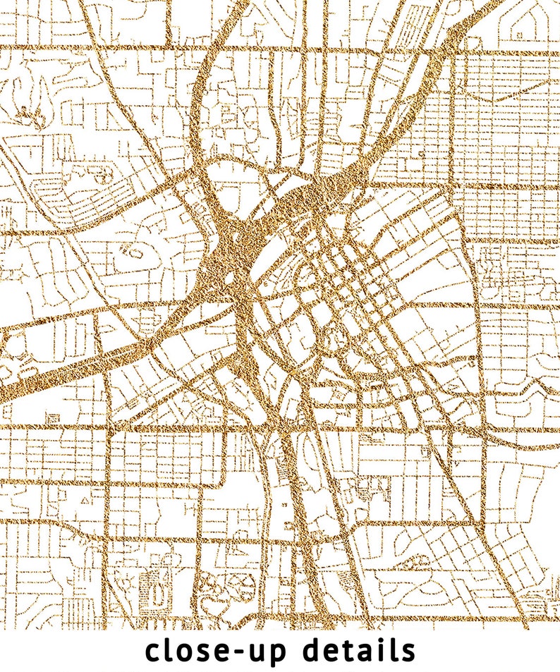 Huntsville Alabama Map High Resolution Real Gold Leaf - Etsy