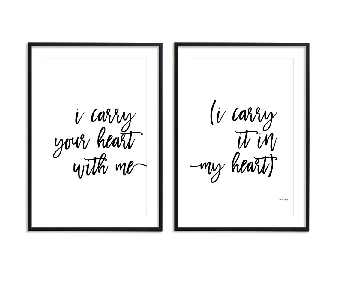 I Carry Your Heart E.e. Cummings Printable Poem Wall Art | Etsy