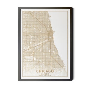 Chicago Map, High Resolution Real Gold Leaf Texture, Coordinates, Chicago Illinois Map Wall Art, Map of Chicago, Perfect Details, Printable.
