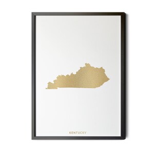 Kentucky Map, Gold Foil Texture, Contemporary, Modern Map Art, Kentucky Wall Art, Map of Kentucky, State of Kentucky, Silhouette, Printable