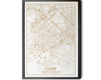 Printable Map of Nc - Etsy