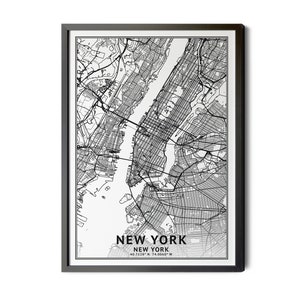 New York City Map, Coordinates, New York City Print, New York City Poster, Map of New York, NYC Poster, Manhattan Print, Printable Map