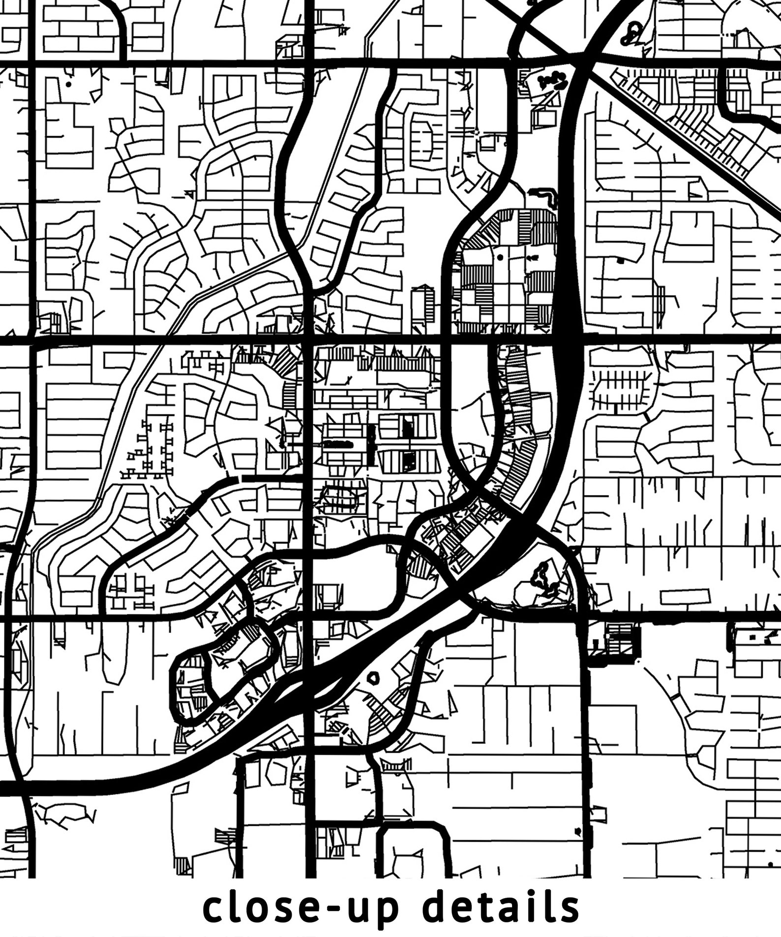 Gilbert Arizona Map, Black and White, Coordinates, Map of Gilbert