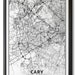 Cary North Carolina Map, Black and White, Coordinates, Map of Cary, Cary NC, Map Art, City Map ...