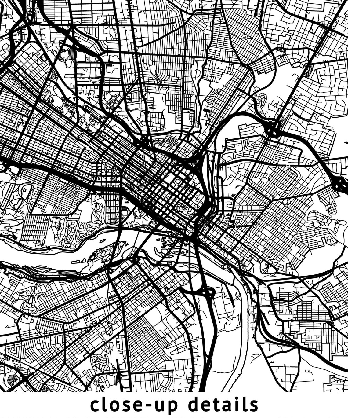Richmond Virginia Map Richmond Map Print Black and White | Etsy