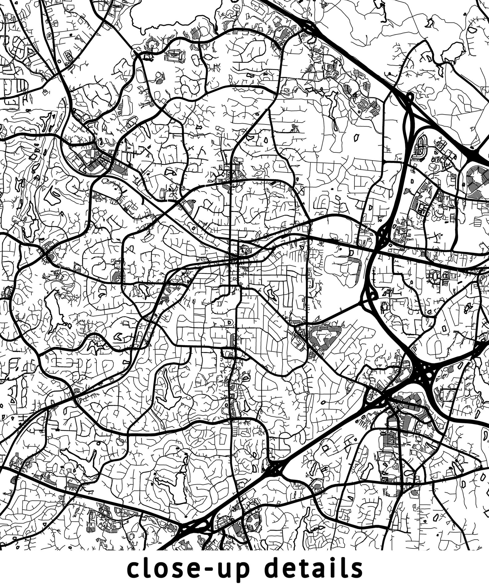 Cary North Carolina Map, Black and White, Coordinates, Map of Cary