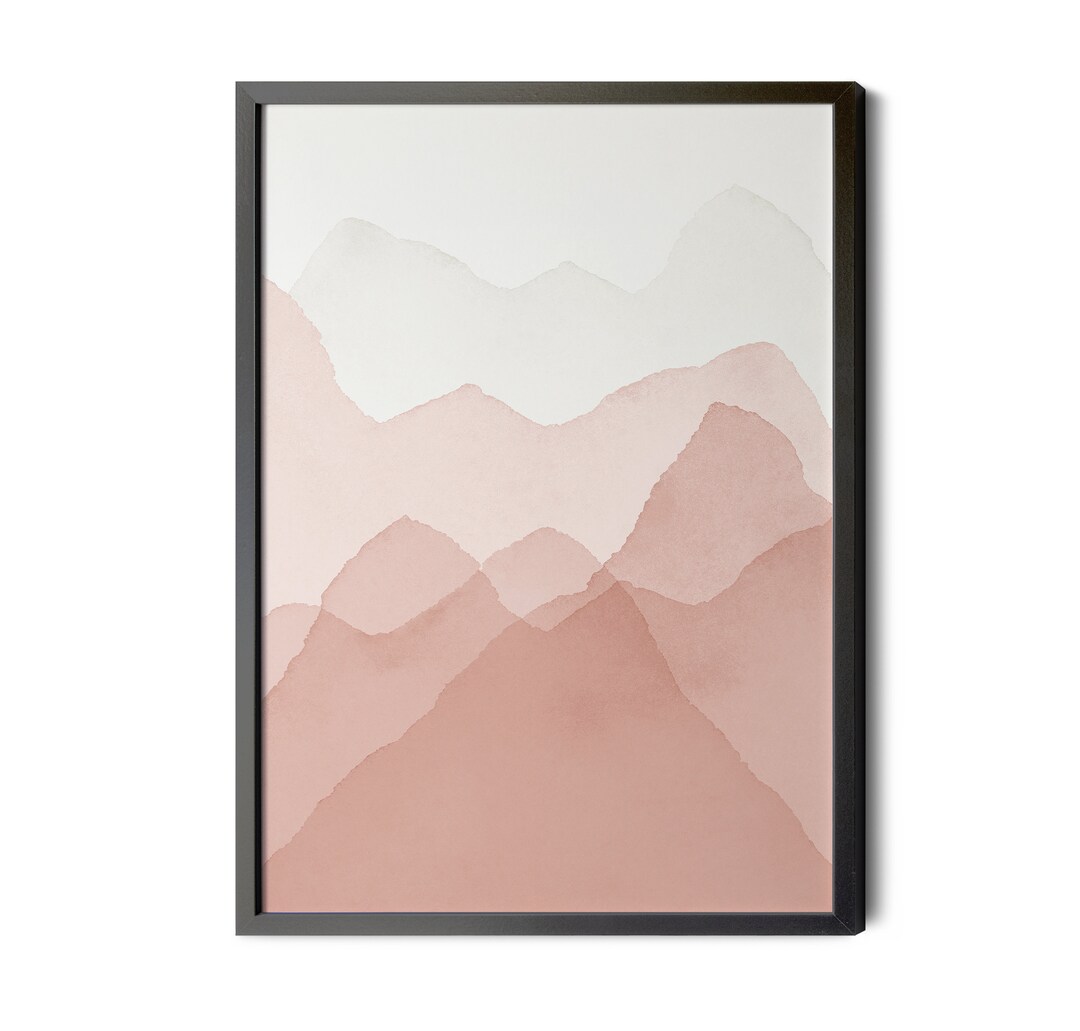 Pink Wall Art, Modern Painting, Abstract Landscape, Modern Boho Wall ...