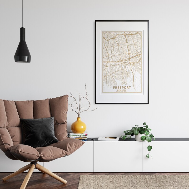 Freeport New York Map High Resolution Real Gold Leaf Texture - Etsy