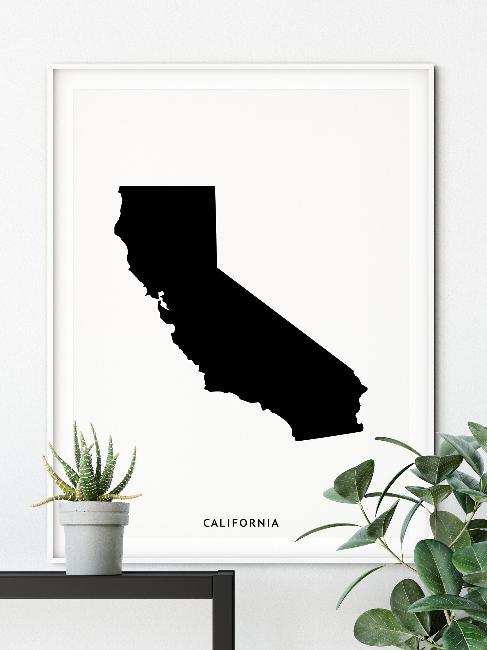 California Map, Black and White, Minimalist, California State, Wall Art ...