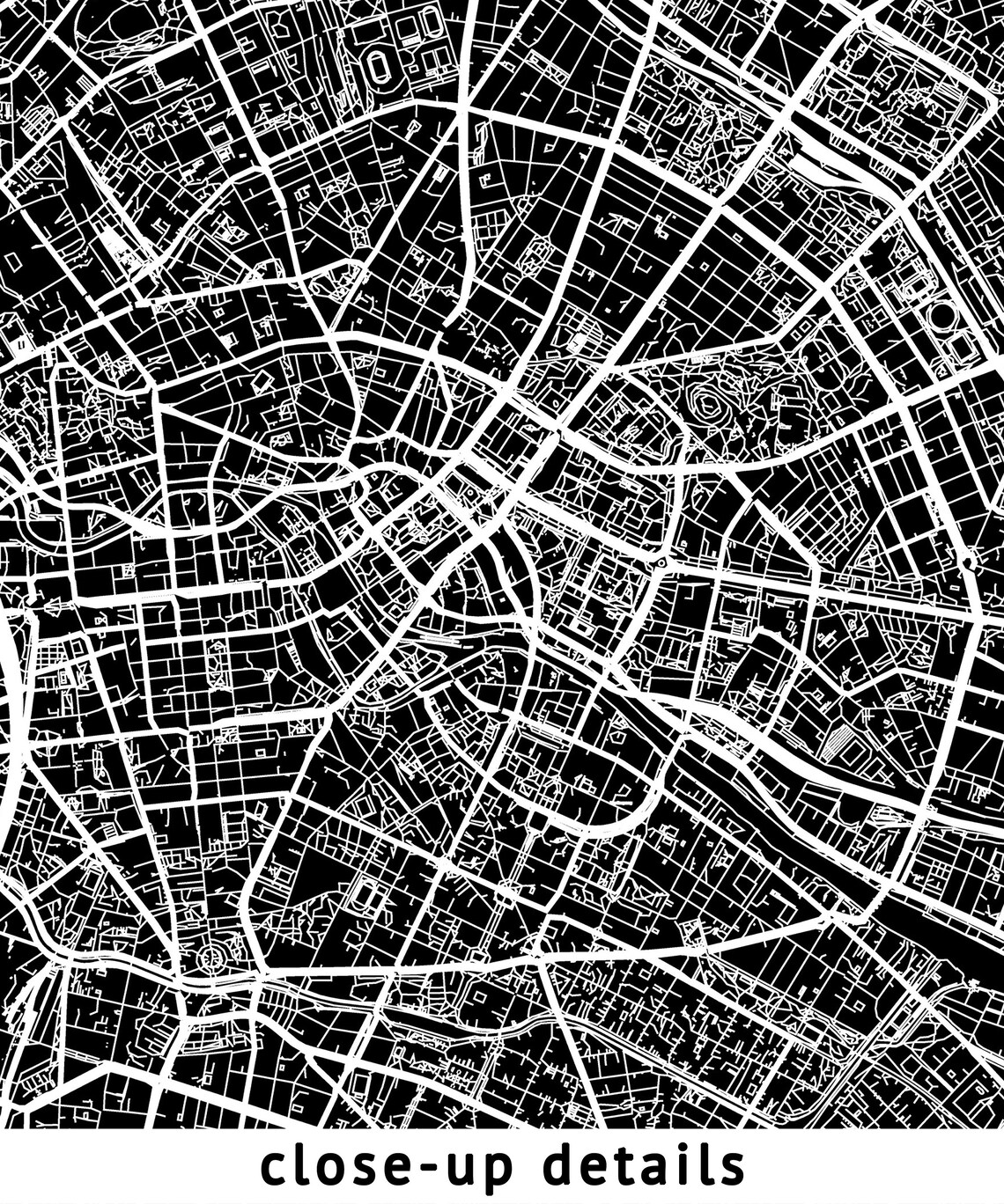 Berlin Germany Map Berlin Deutschland Map Black and White - Etsy