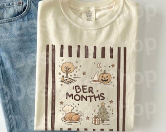 Ber Months Cozy Season Shirt, Cozy Fall Tee, Autumn Season T-Shirt, Pumpkin Halloween Thanksgiving Christmas Graphic Shirt