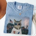 Patriotic Cat Shirt, Vintage 4th of July Tee, Funny American Cat Graphic Shirt, Independence Day Shirt, Retro USA Meme Tee, America 250 Tee product logo