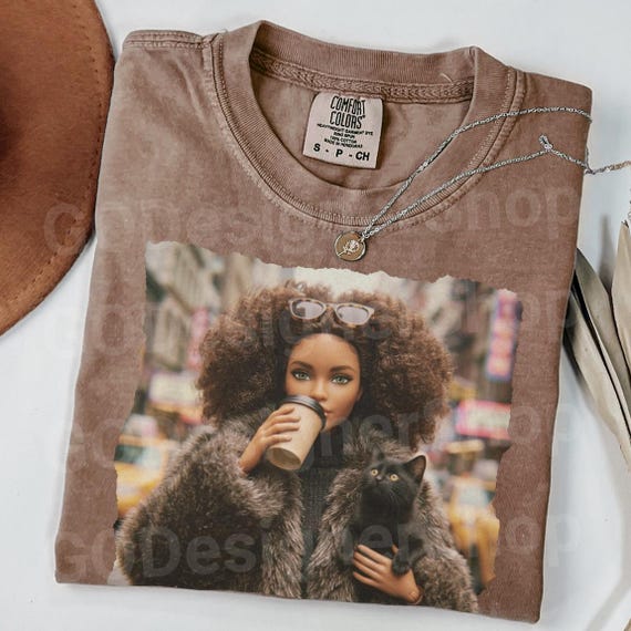 Funny Doll Meme Shirt, Black Doll Coffee Aesthetic Tee, Funny Cat Mom Meme Shirt, Sarcastic Humor Graphic Tee, Comfort Colors Trendy Shirt