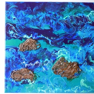 Rocky ocean coast painting 10x10