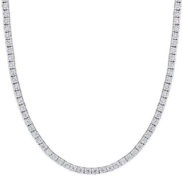 Iced Out Tennis Necklace Fantasy Diamond CZ Chain Choker White Gold Silver Platinum Hip Hop Bling 5MM - 22 Inches