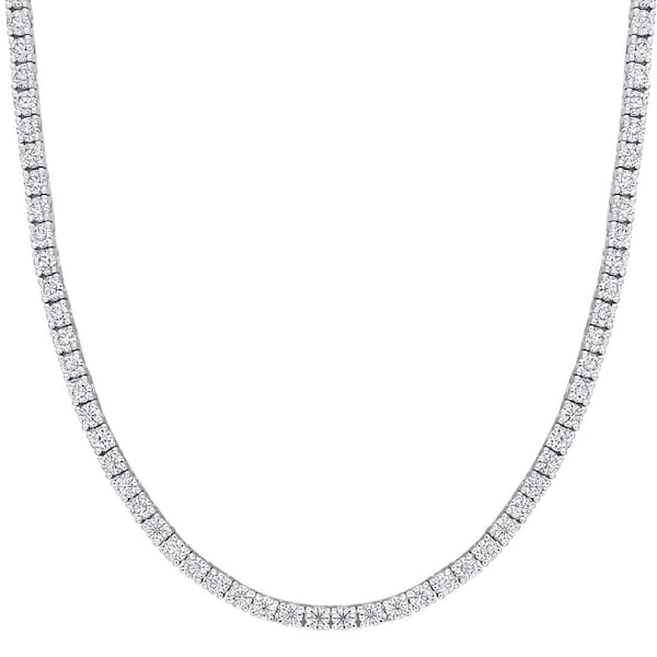 Iced Out Tennis Necklace Fantasy Diamond CZ Chain Choker White Gold Silver Platinum Hip Hop Bling 5MM