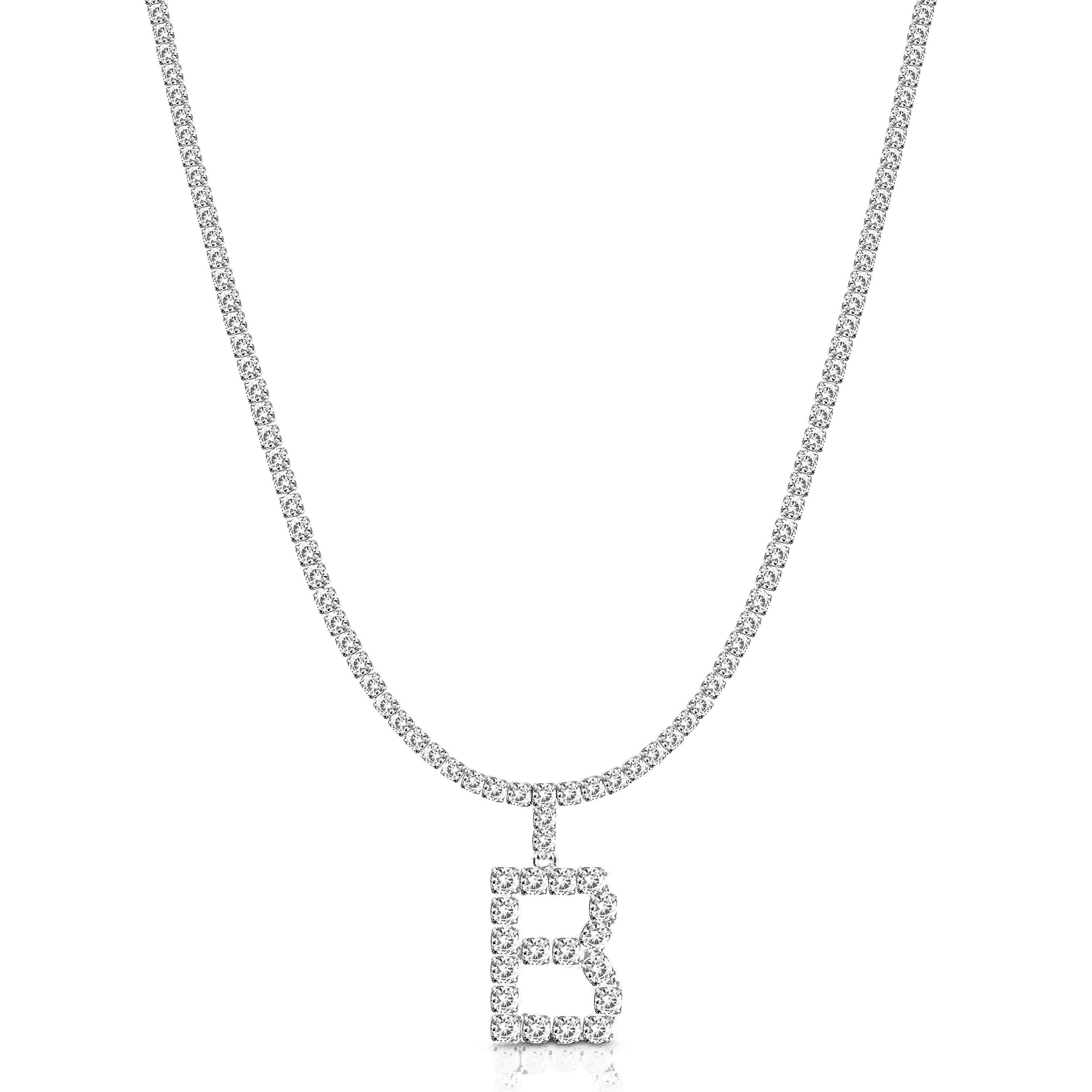 Personalized Initial Diamond Letter Pendant Necklace and Etsy