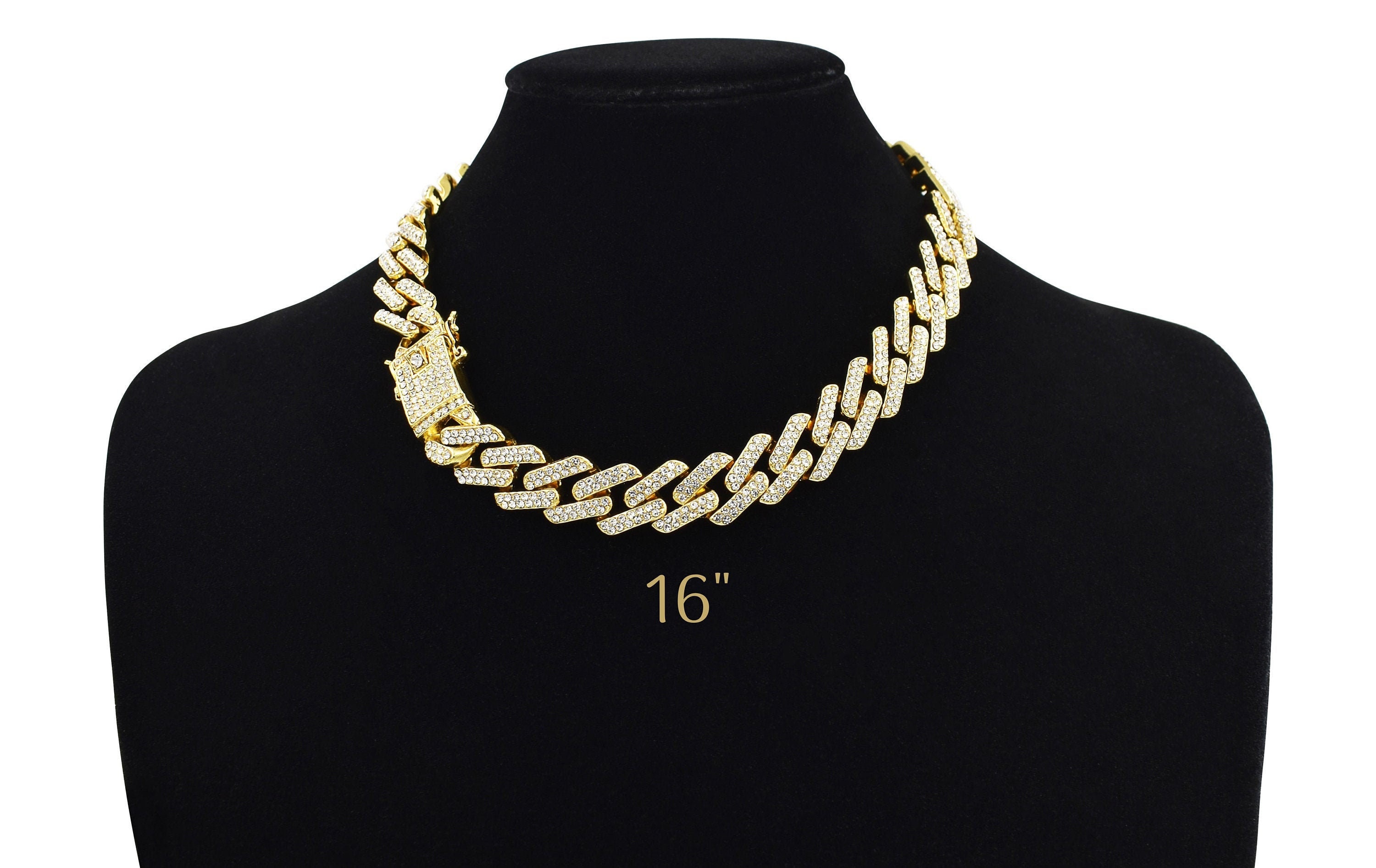 Diamond Cuban Swarovski Cuban Link Necklace 10k 21MM Rose Gold