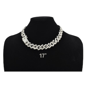 Iced Out Cuban Link Choker: Silver Plated CZ Pave Chain