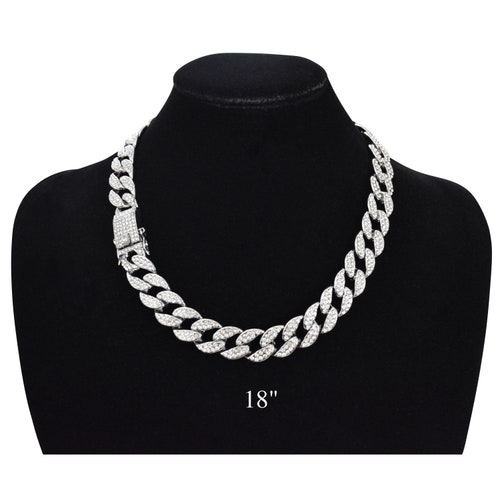 Miami Cuban Link Chain Crystal Choker Bling Baguette Necklace - Etsy