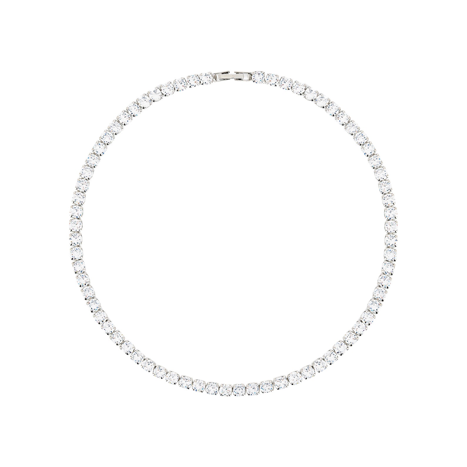 Iced Out Tennis Necklace Fantasy Diamond CZ Chain Choker White Etsy