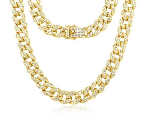 2 16 \u0026 18 Cuban Link Chain Iced Out 