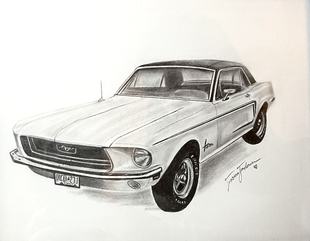 Graphite Car Drawin Handdrawn Custom Graphite Vehicle - Etsy