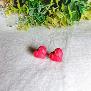 Sparkling polymer clay heart earrings, colorful heart jewelry, boho style gift for her, handmade fun accessory, unique exquisite piece