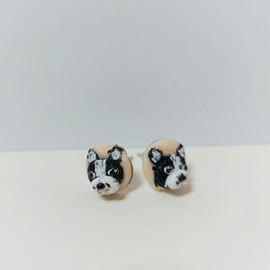 Earrings with dogs. Polymer clay earrings. Handmade polymer clay dog jewelry. For dog lovers. Polymer clay animals