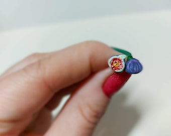 Polymer Clay Fig Earrings | Handmade Personalized Jewelry | Unique Ear Jewelry, Cute Fig Design, Light Accessories